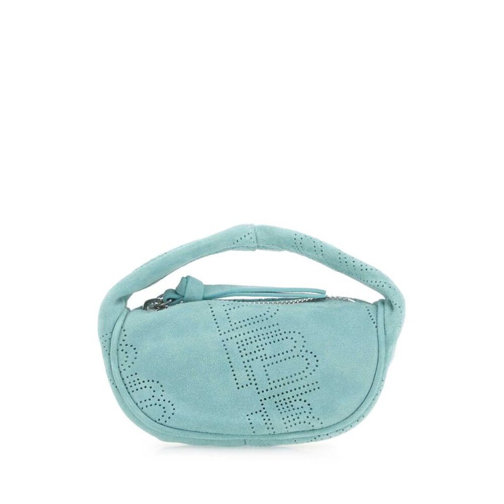 By Far Women Sea Green Suede Micro Cush Handbag